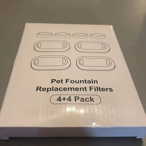 PewinGo Cat Water Fountain Replacement Filters 4 Carbon Filters + 4 Pump Sponges